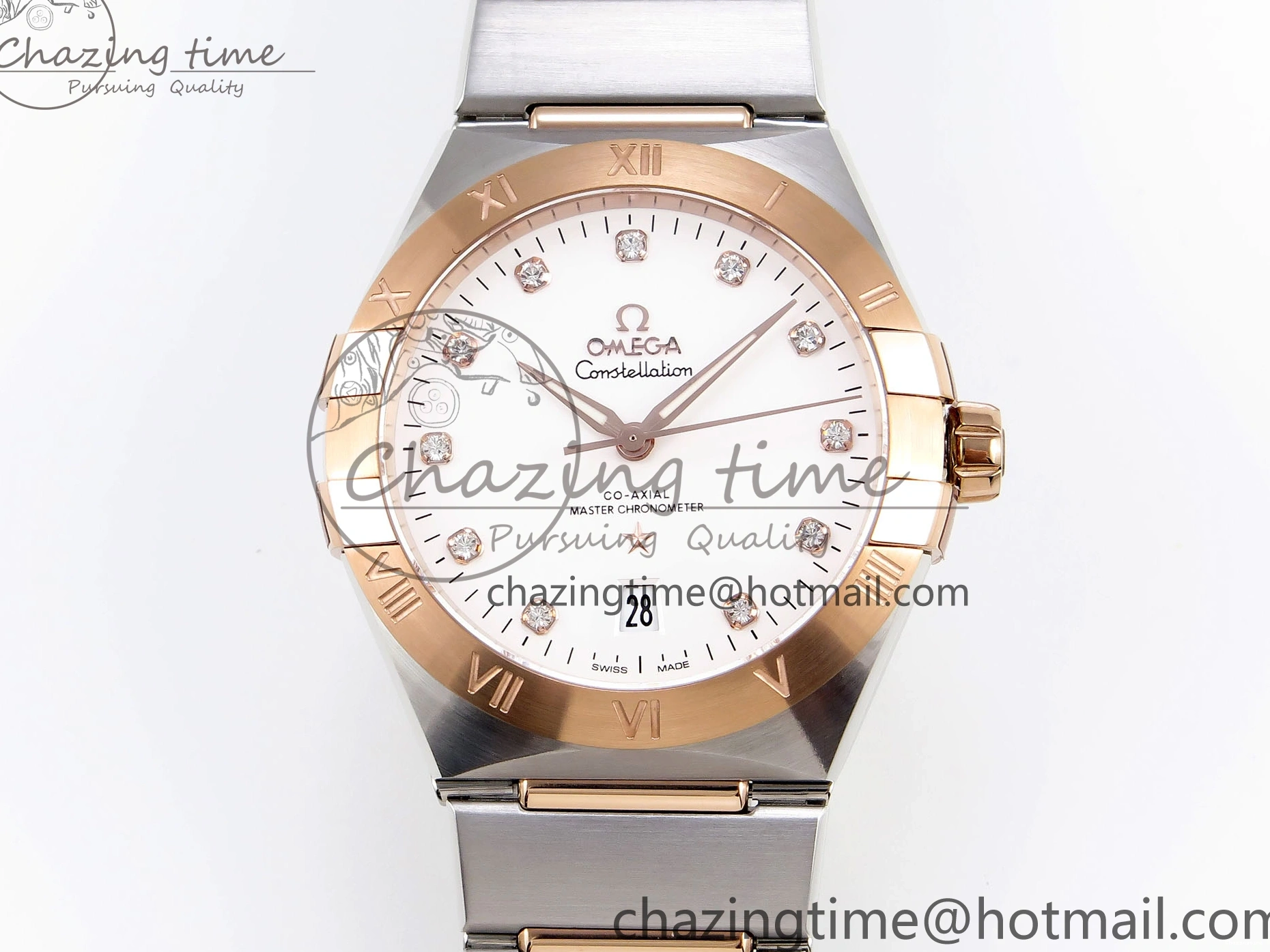 0511 Constellation 39mm SS RG ASWF 1:1 Best Edition White Diamonds Dial on SS RG Bracelet A Minimalist 7772
